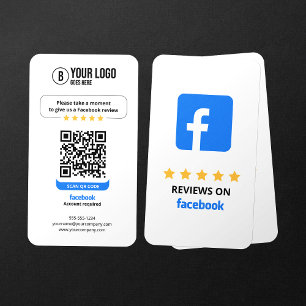 Tarjeta De Visita Business Review Link Facebook reseña el código QR