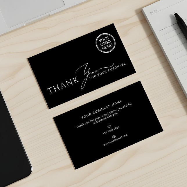 Tarjeta De Visita Business Thank You Modern Packaging Insert (Subido por el creador)