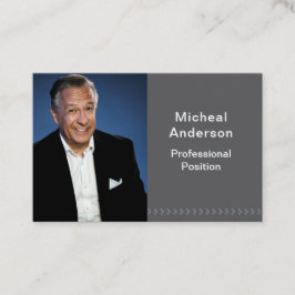 Tarjeta De Visita Businessman Professional Modern Photo Dark Grey