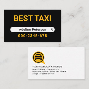 Tarjeta De Visita Búsqueda Creativa de Tu Nombre Taxi