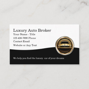 Tarjeta De Visita Búsqueda de vehículos de lujo de Auto Broker con c