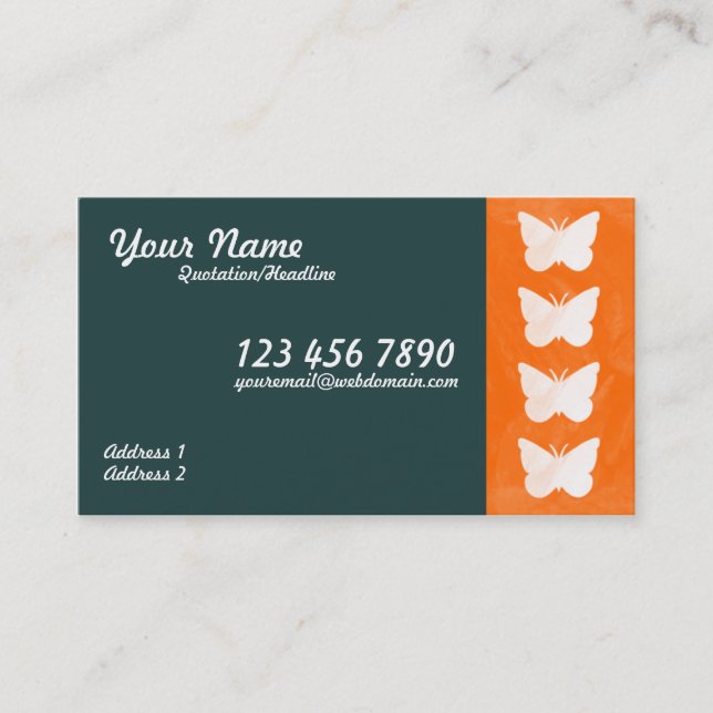 Tarjeta De Visita Butterflies Business Card (Anverso)