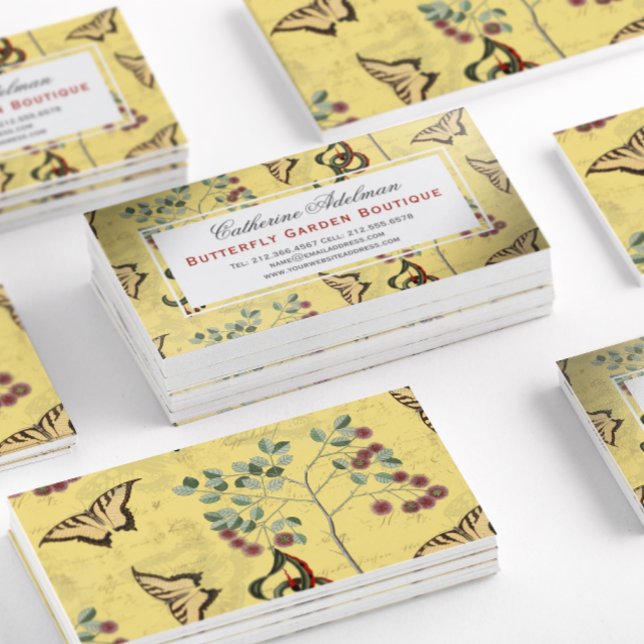 Tarjeta De Visita Butterflies Chinoiserie vinícola (Subido por el creador)