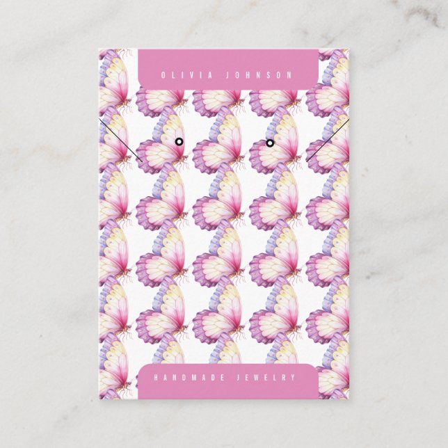 Tarjeta De Visita Butterflies Handmade DIY Jewelry Display Card (Anverso)