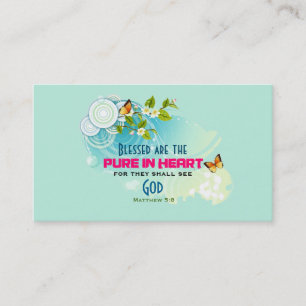Tarjeta De Visita Butterflies y Flor Blossom Beatitude