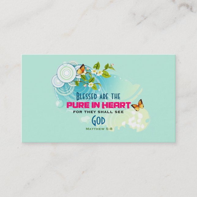 Tarjeta De Visita Butterflies y Flor Blossom Beatitude (Anverso)