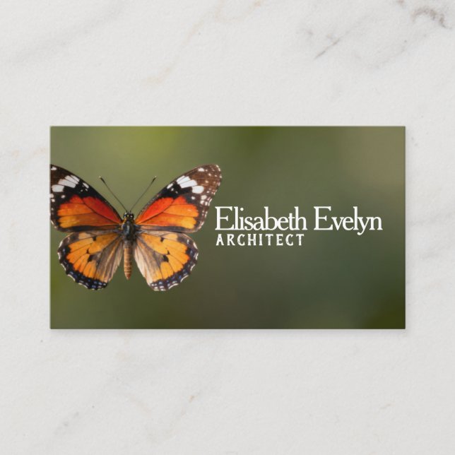 Tarjeta De Visita Butterfly Grace: Nature-Inspired Business Card (Anverso)