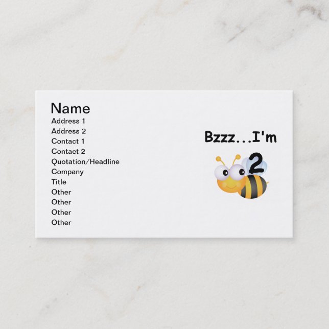 Tarjeta De Visita Buzz Bumblebee camisetas y regalos de cumpleaños (Anverso)