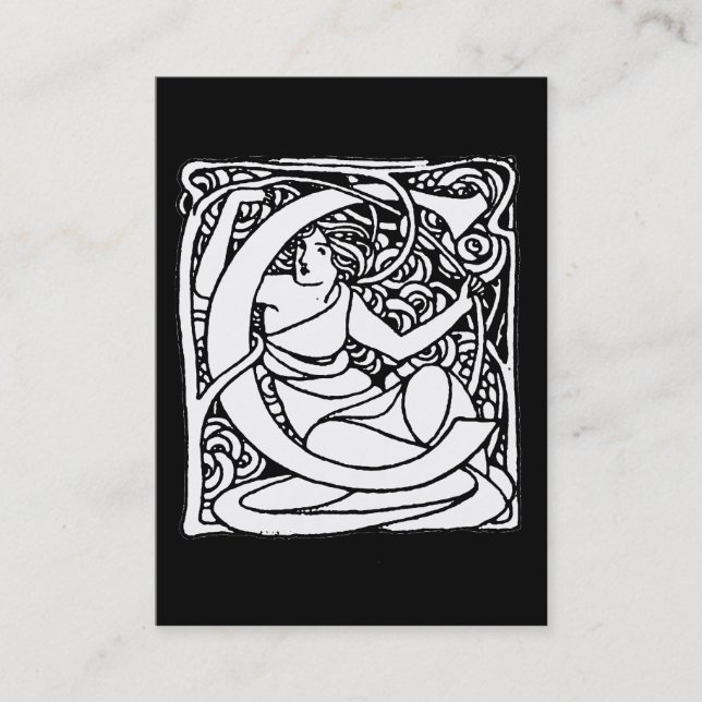 Tarjeta De Visita C-Art Nouveau Lady Inicial (Anverso)