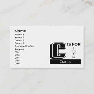 Tarjeta De Visita C está para las grúas