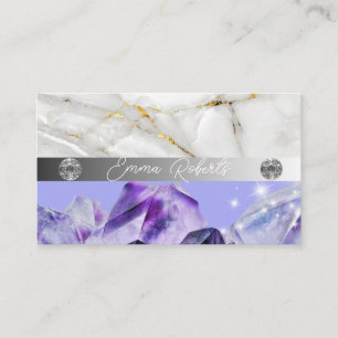 Tarjeta De Visita C Textura de Cuarzo Cristal de Amatista Mineral Ne