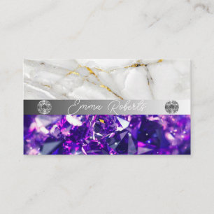 Tarjeta De Visita C Textura de Cuarzo Cristal de Amatista Mineral Ne