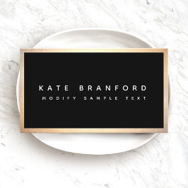 Tarjeta De Visita Ca profesional moderna de Black Gold Border Ca