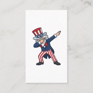 Tarjeta De Visita Caballero Patriótico Dabbing Diseño Vector Vintage