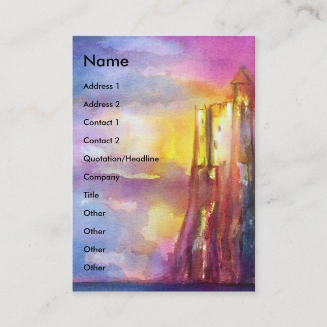 Tarjeta De Visita Caballeros medievales de PENDRAGON, Lago Sunset, F (Anverso)