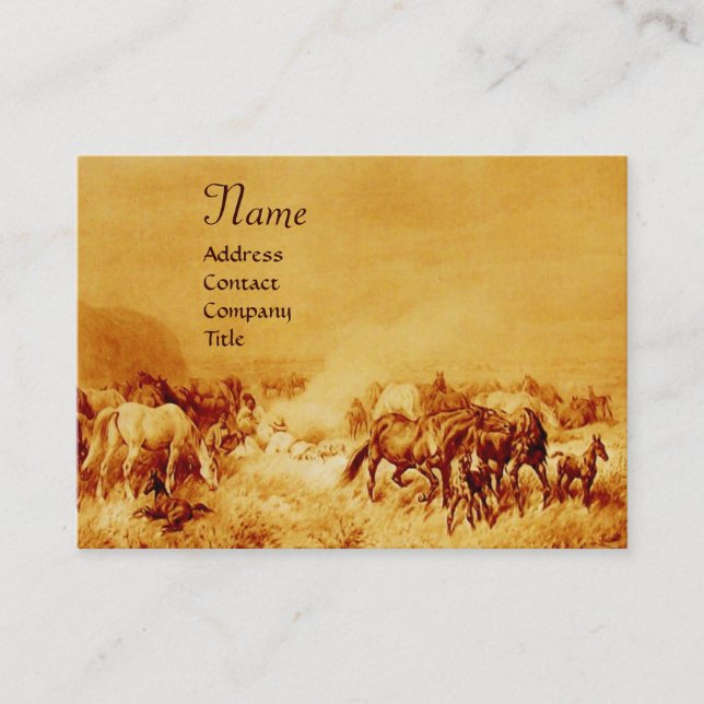 Tarjeta De Visita CABALLEROS, sepia dorada marrón (Anverso)