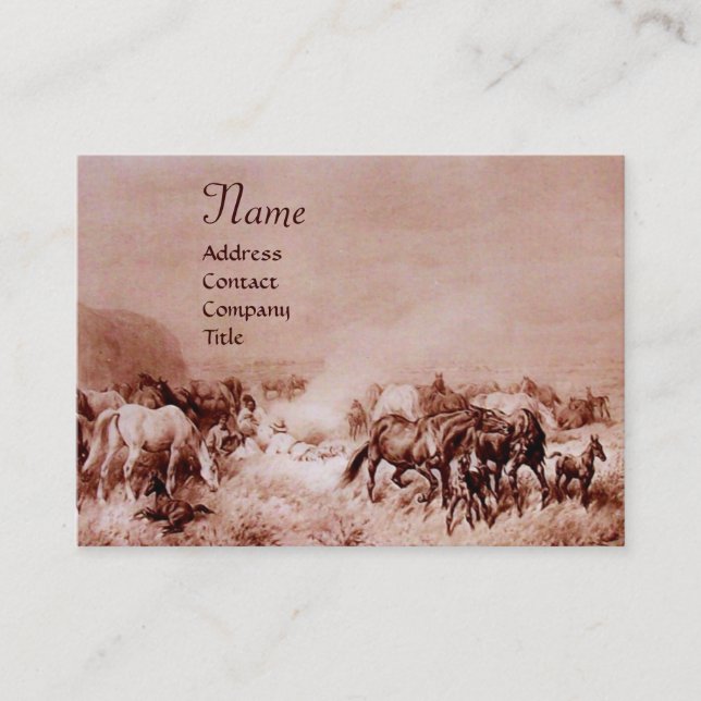 Tarjeta De Visita CABALLEROS, sepia marrón (Anverso)