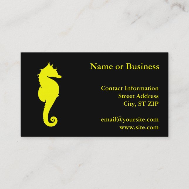 Tarjeta De Visita Caballito de mar amarillo (Anverso)