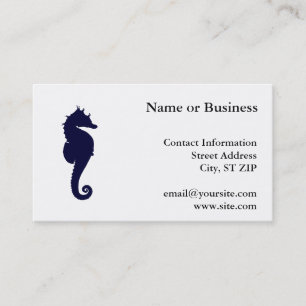 Tarjeta De Visita Caballito de mar azul oscuro