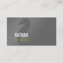 Tarjeta De Visita caballito de mar PLAIN sencillo verde lima gris mo