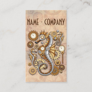 Tarjeta De Visita Caballito de mar steampunk arte surrealista vintag