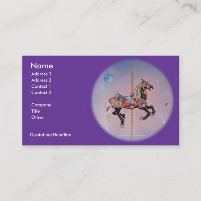 Tarjeta de visita - caballo 1 del carrusel de (Anverso)