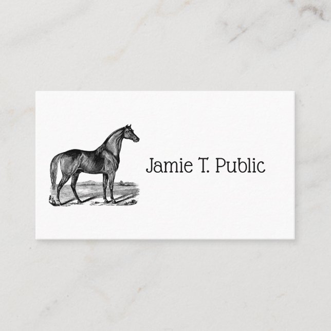 Tarjeta De Visita Caballo Antiguo de Pie (Anverso)