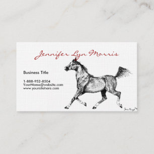 Tarjeta De Visita Caballo árabe blanco y negro
