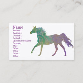 Tarjeta De Visita Caballo artístico en morado