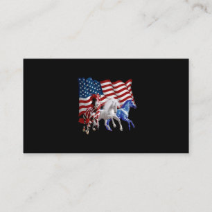 Tarjeta De Visita Caballo Bandera Estadounidense