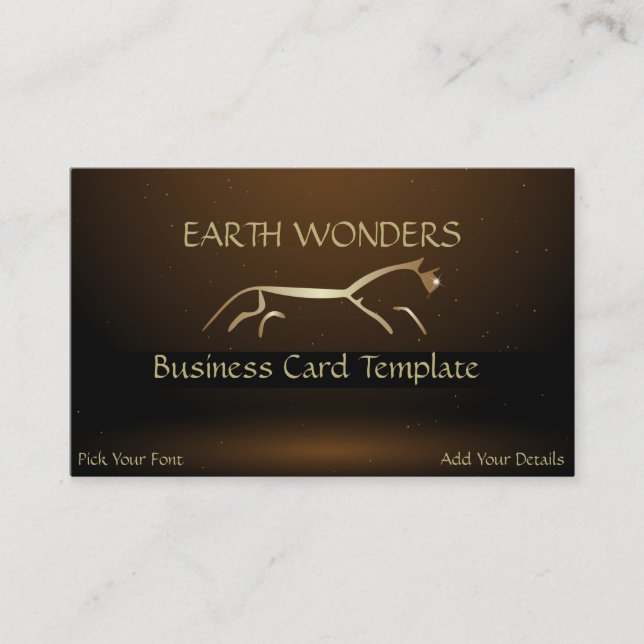 Tarjeta De Visita Caballo blanco Uffington de oro Geoglíficos (Anverso)
