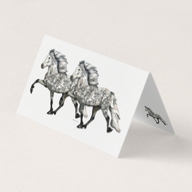 Tarjeta De Visita Caballo carismático ~ islandés (Anverso)