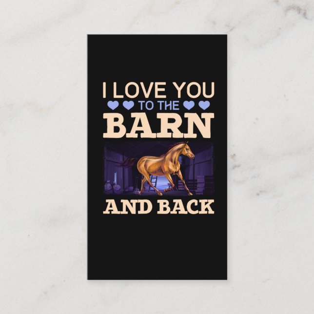 Tarjeta De Visita Caballo Chica Barn Amor Ecuestre (Anverso)