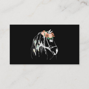 Tarjeta De Visita Caballo Con Flores Para Hombres Que Pertenecen A C