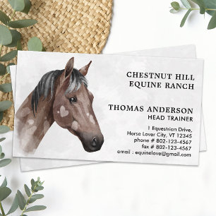 Tarjeta De Visita Caballo de acuarela ecuestre personalizado