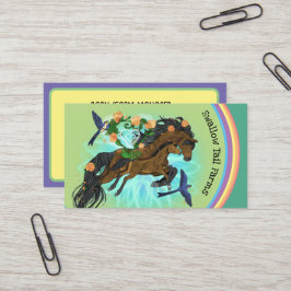 Tarjeta De Visita Caballo de arcoiris y caballo momma