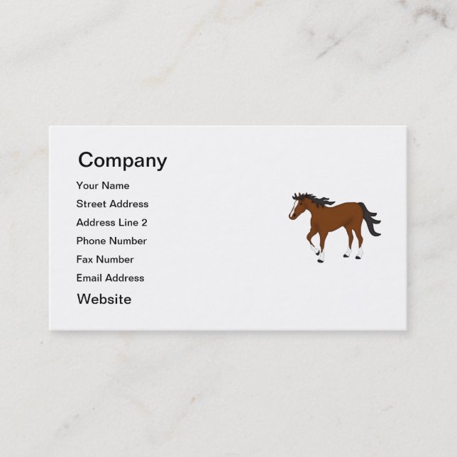 Tarjeta De Visita Caballo de bahía (Anverso)