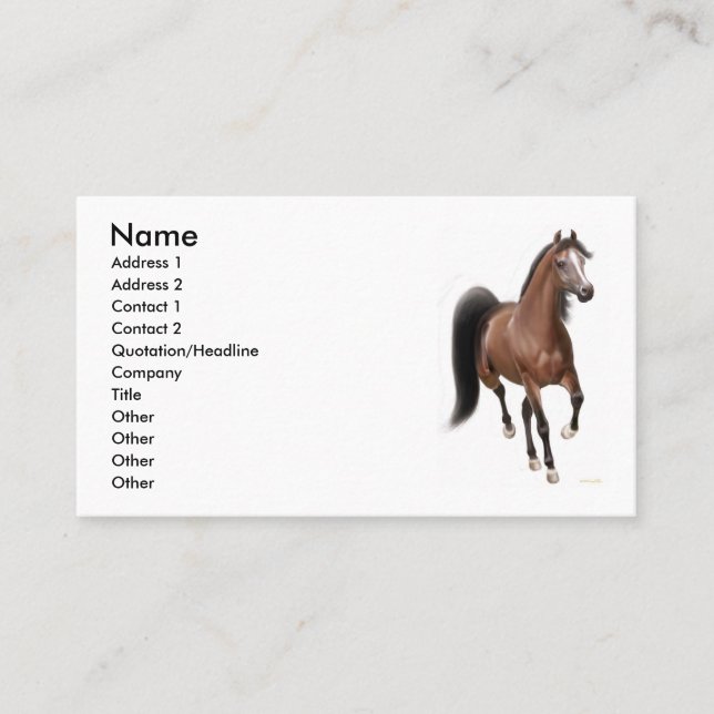 Tarjeta De Visita Caballo de bahía el trotar (Anverso)