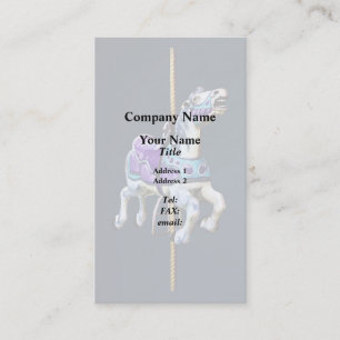 Tarjeta De Visita Caballo de carrusel vestido en lavanda y azul