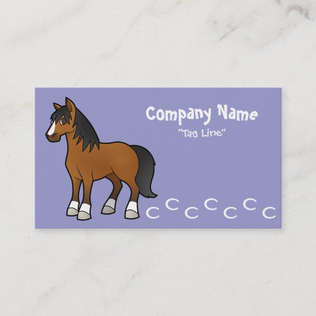 Tarjeta De Visita Caballo de Dibujos Animados (Anverso)