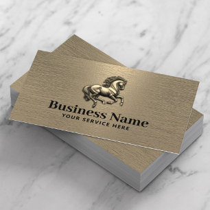 Tarjeta De Visita Caballo de entrenamiento ecuestre montando oro ecu