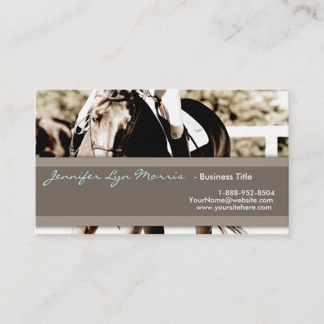 Tarjeta De Visita Caballo de espectáculo marrón y blanco (Anverso)