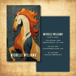 Tarjeta De Visita Caballo de Fuego Abstracto – Diseño de Arte Equino