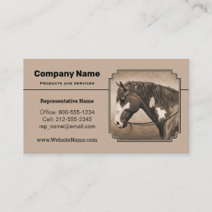 Tarjeta De Visita Caballo de guerra de Pinto nativo americano en Sep