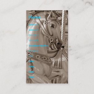 Tarjeta De Visita Caballo de ida y vuelta en Sepia