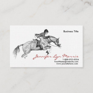 Tarjeta De Visita Caballo de jugo blanco y negro