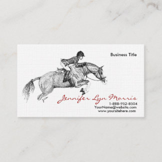 Tarjeta De Visita Caballo de jugo blanco y negro