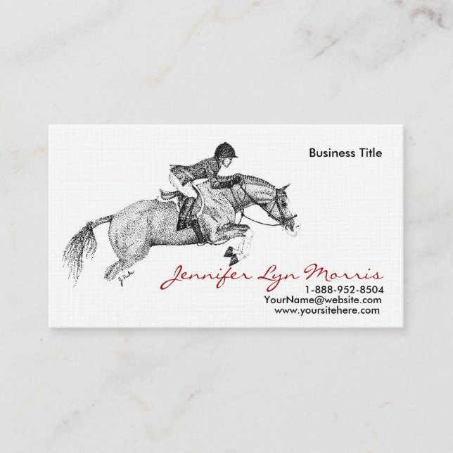 Tarjeta De Visita Caballo de jugo blanco y negro (Anverso)
