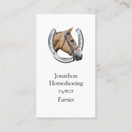 Tarjeta De Visita Caballo de la castaña en una herradura de plata