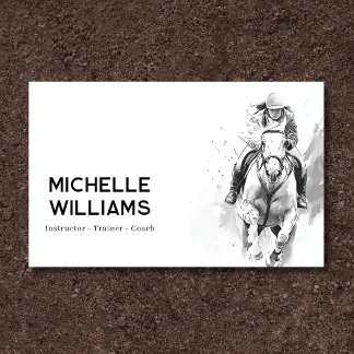 Tarjeta De Visita Caballo de Montar Inglés Equitación Salto Eventos